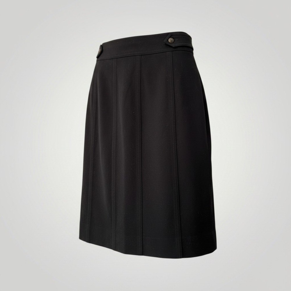 Etcetera Pencil Skirt Women 2 Black Button Detail Knee Length Business Tailored